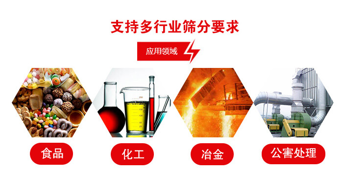 旋振篩適用的行業:食品行業,化工行業,冶金行業,公害處理等。